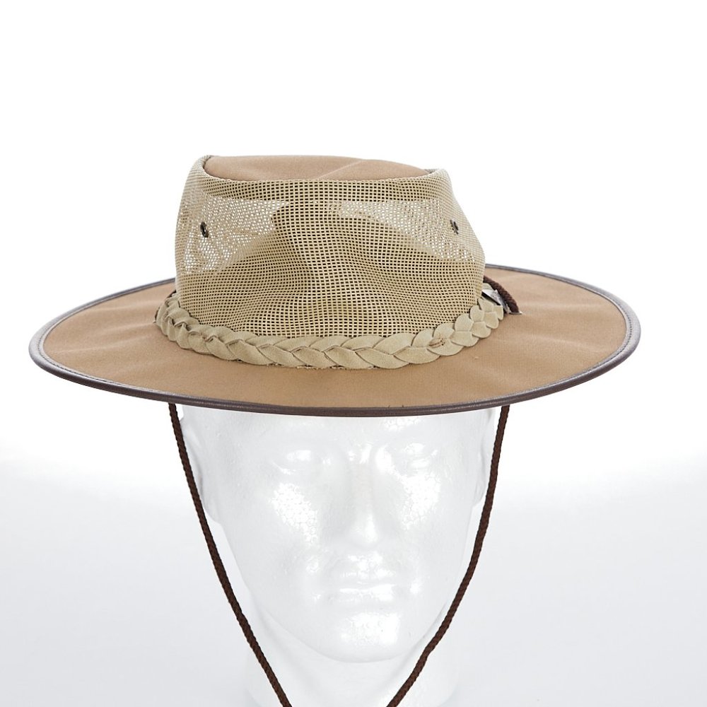 Barmah Canvas Cooler Vented Mesh Collapsible Hat